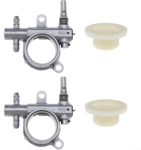 Lot de 2 pompes à huile pour tronçonneuse avec engrenage à vis sans fin, pompe à huile pour tronçonneuse 25CC, 38CC, 2500, 3800 Pièces de rechange pour outils électriques d'extérieur