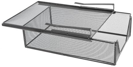 Gralara unter Regal Korb Organizer, Drahtkorb für Schrank, Ausziehbare Schublade aus Eisen, Schwarz