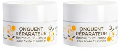 Onguent Réparateur | Baume Multi-Usages | Gelée Royale | Anti-Irritation & Anti-Sécheresses | Pour toutes la Famille Dès 6 Mois | 96% des Ingrédients D'Origine Naturelle | Lot de 2x10mL