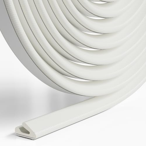 Draft Excluder Tape for Door and Window,V-Shape Self Adhesive Door Sealing Strip,Draught Excluder Insulation Foam Tape for Windows,Window Draft Seal Strip,Soundproofing Weather Stripping (White, 6M)