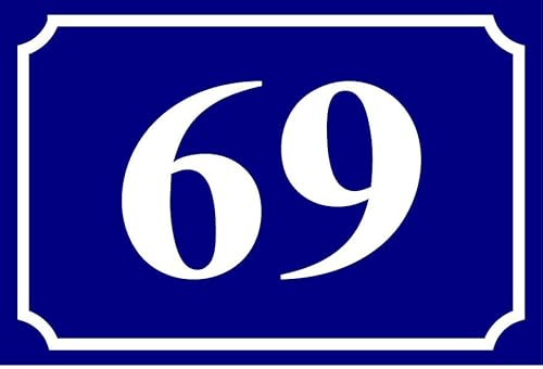 Plaque de rue en aluminium personnalisé personnalisable avec Numéro de maison - Idée cadeau - Plaque Adresse Extérieure - Couleur bleu
