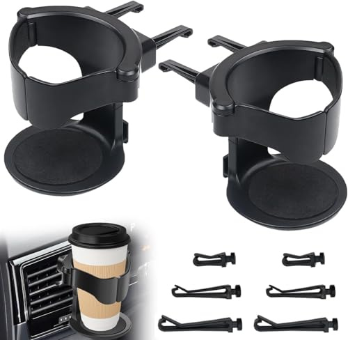 2-Pack Universal Air Vent Car Cup Holder for Most Vehicles – Adjustable, Durable, and Secure for Cups, Bottles, and Cans