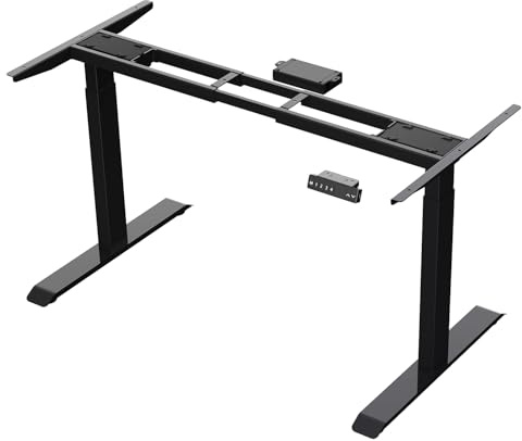 AIMEZO Estructura de escritorio de altura ajustable, estructura de escritorio eléctrica con 2 motores, altura regulable, 4 controles de memoria y función anticolisión, color negro