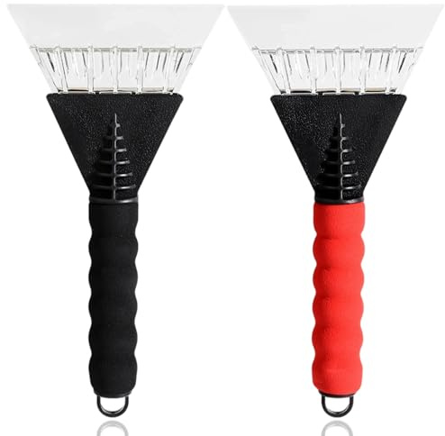 CERCTLA 2 Pièces Grattoir pour Pare-Brise de Voiture, Grattoirs à Glace Robustes, Ergonomique Gratte Pare Brise Voiture, pour Voitures dégivrer Les Pare-Brise et Les vitres de Voiture
