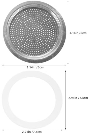 IMIKEYA Joint de Remplacement en Silicone pour Cafetière Italienne 9 Tasses 450 Ml 8 Joints D’Étanchéité 2 Filtres Résistant Haute Température Compatible Machine à Expresso et Tasse de