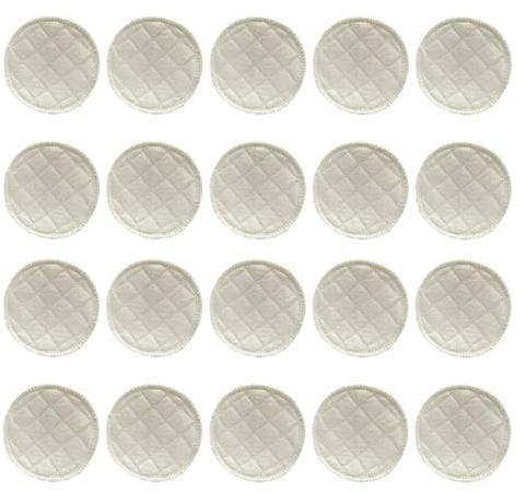 GOOHOCHY 20 Pezzi Coppette Assorbilatte Lavabili in Cotone Traspirante a 3 Strati Assorbenti per Donne Durante Allattamento Shower