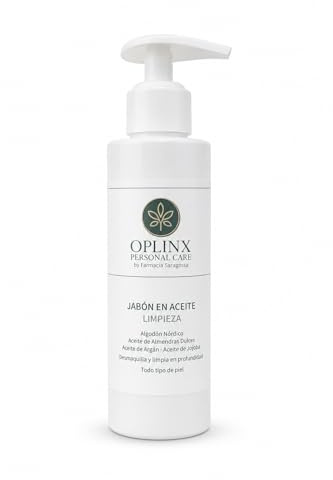 OPLINX Jabón en Aceite Limpieza, con Algodón Nórdico, Aceite de Almendras Dulces, Argán y Jojoba, Todo Tipo de Piel