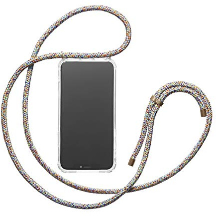 KNOK Handykette Kompatibel mit iPhone 8 / iPhone 7 / iPhone SE (2020) - Silikon Hülle mit Band - Handyhülle für Smartphone zum Umhängen - Transparent Case mit Schnur - Schutzhülle mit Kordel