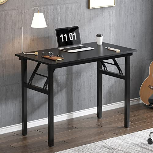 SogesHome Klapptisch Computertisch 80 x 40 x 75 cm PC Schreibtisch Büroarbeitsplatz für Home Office Verwendung Schreibtisch, Esstisch Konferenztisch, Schwarz, AC5CB-8040-SH