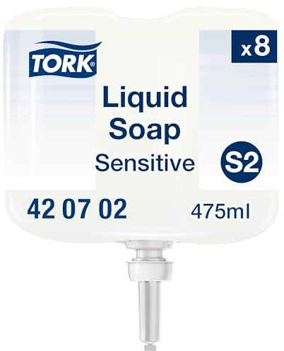 Tork Sensitive Hand Mini Flüssigseife S2, dermatologisch getestet, 8 x 475 ml, 420702