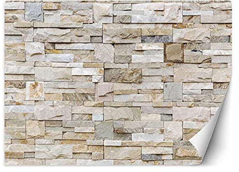 Feeby Fotomurales Pared Piedra Arenisca 100x70 cm Beige Tejido No Tejido Papel Tapiz Fotográfico Decorativos Murales Dormitorio Oficina Hotel Spa Abstracto Textura