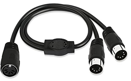 GINTOOYUN MIDI-Splitter-Y-Adapterkabel, 49,6 cm, DIN-5-poliger Stecker für Mixer, Tastaturen, E-Pianos