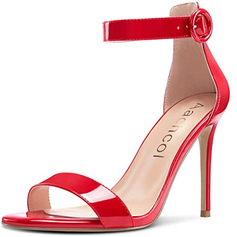 Aachcol Donna Spillo Alto High Tacco Heel Sandali Aperte sulla Punta Cinturino alla Caviglia Clear Sexy 10 CM