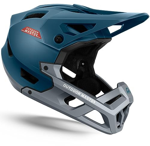 OutdoorMaster Full Face Mountainbike-Helm für Männer & Frauen-Zwei abnehmbare Kinnpolster Mountainbike-Helm, Belüftung Leichtgewicht Racing Downhill DH BMX MTB-Helm