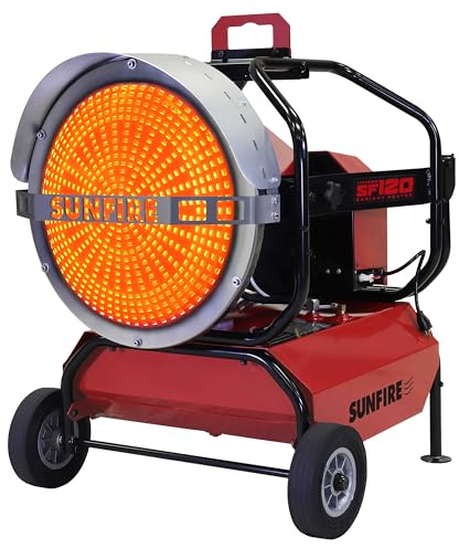 SUNFIRE Radiant Heater - 120,000 BTUs Diesel/Kerosene Portable Industrial Heater with Quiet, Odorless Design & USA Made - SF120