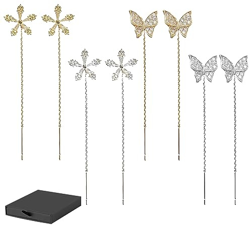 Lymphvity MagneTherapy Germanium Lot de 4 paires de boucles d'oreilles brillantes en germanium Boucles d'oreilles Magnétothérapie lymphatique Facilite la fatigue Réduit le poids Boîte cadeau,