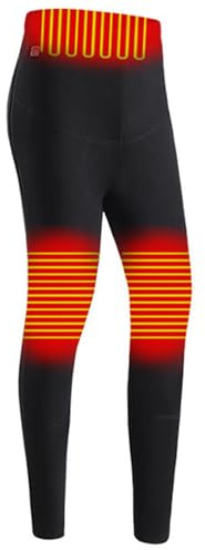 SHULEI Pantaloni Riscaldati Intimo Termico per Donna Uomo, Leggings Riscaldanti Elettrici USB Foderati in Pile per l'inverno All'aperto per Moto, Caccia (Colore : Black-Women's, Size : M)