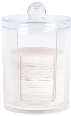 watchget Espresso Paper Filter Holder Coffee Filter Storage Container with Lid Acrylic Coffee Filter Dispenser Compatible with 51mm/54mm/58mm Round Disposable Paper Filters, Plastic Cover