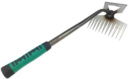 Toseky Hand Unkrautstecher Gartenarbeit Hand Unkrautstecher Sauzahn Schneidrechen Unkraut Outdoor-Garten-Reinigungsschaufel Fugenreiniger Unkraut Zum Entfernen Von Gartenunkräutern - 11 Zähne