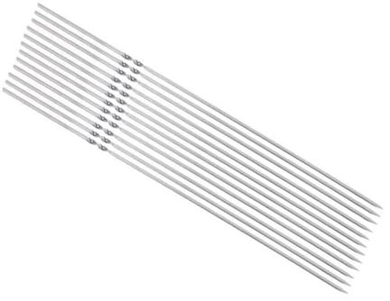 HANABASS 50 Piezas Brocheta De Barbacoa De Acero Inoxidable De Brocheta Ancha y Gruesa Reutilizable Palillo De Barbacoa Para Parrillas