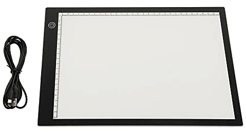 XUANYU Led Licht Pad A3/A4 Leuchttisch LED mit Einstellbare Helligkeit und Speicherfunktion, 5mm Ultradünne Kopier Zeichenbrett für Diamond Painting Zeichnen Skizzieren und Design (A3 mit Messungen)
