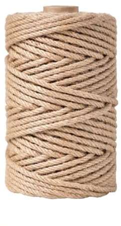 Flangpour Natural Sisal Rope for Replacing and Repairing Cat Scratching Post Tree Tower，6mm Diameter 164FT Sisal Rope for Replacement and Repairing or DIY Scratcher