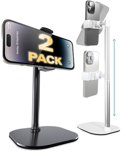 COOPER ChatStand Sturdy Mobile Phone Stand for Desk, iPhone Holder, Filming | 9-13 Adjustable, Weighted Base, Phone Holder Desk Tripod, for Recording, Video, FaceTime; fits all iPhone, Samsung, Android