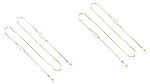 LIFKOME 2 Stück Brillenband Mit Goldenen Kristallen Lanyard- Für Brillenketten Modische Brillenketten Für Männer Und Frauen
