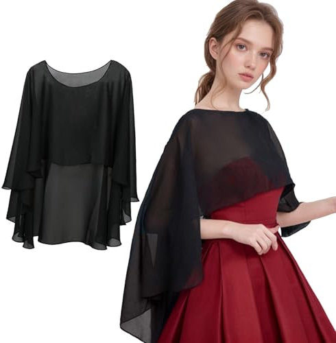 Damen Chiffon Capes Schal Weiche Capelets Eleganten Stola für Braut Festliche Abendkleid, Ehefrau und Mutter Geschenk