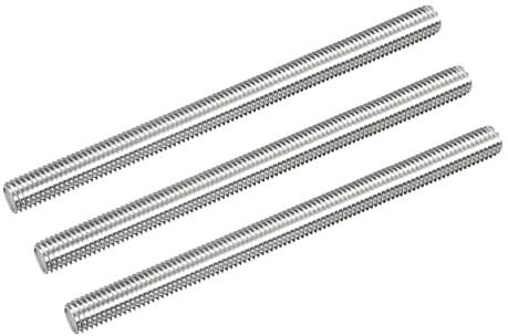 QUARKZMAN 3 Stück Gewindestange M10 x 140mm Vollgewindestange 304 Edelstahl V2A Gewindestangen A2 Metrisch Gewindebolzen VA Gewindestab Rechtsgewinde Gewindestift
