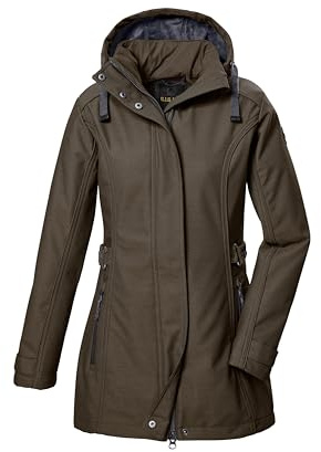 G.I.G.A. DX Damen Softshell Parka/Softshelljacke mit abzippbarer Kapuze GW 22 WMN SFTSHLL PRK, olive brown, 38, 42210-000