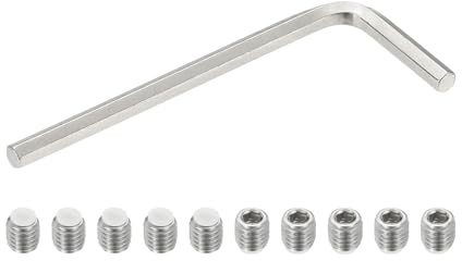 PATIKIL M8x8mm Nylon Spitze Gewindestift, 10 Stück 304 Edelstahl Metrische Sechskantkopf Tassenpunkt Schraube Anti-Rutsch Innen-Sechskant-Antrieb Hardware mit l Schraubenschlüssel