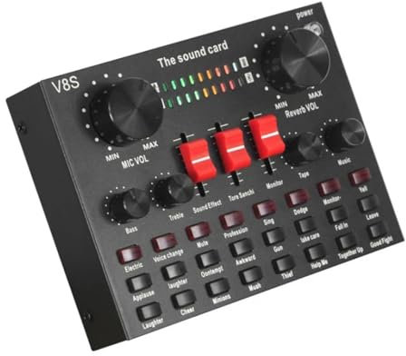 Controller DJ Scheda audio esterna trasparente Scheda audio for microfono for telefono cellulare V8s Scheda audio for interfaccia Audio-io for computer portatile