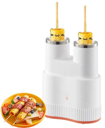 CHANGLKJ Eggs Sausage Rolling Boiler, Electric Double Egg Roll Maker, Breakfast Egg Roll Machine, 360° Surround Heating, Durable and Heat-resistant PP Shell, Easy To Clean, for Food DIY, Home, Diner