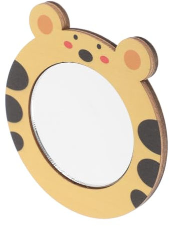 ERINGOGO Holzspiegel Klein Rund Selbstgemacht Bastelset Für Kinder Tiger Motiv Sicherer Babypiegel Lernspielzeug Für Kindergarten Und Reisen