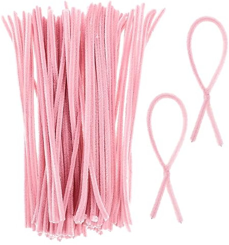 Garneck 100 Stück Chenilledraht Bastelmaterial Macaronfarben Plüschige Biegsame Sticks Selbstgemacht Kinder Bastelzubehör Kreative Handarbeit