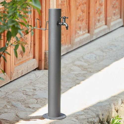Colonne d'eau Verticale autoportante en Acier Inoxydable 304 pour Jardin, Robinet d'extérieur et Fontaine décorative, idéale pour l'irrigation et Le Lavage, Hauteur 86 cm, Support de Tuyau d