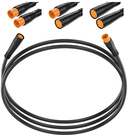 baluoqi Förlängningskabel 24 AWG med 2 stift 3 stift 4 stift 5 stift vattentät kontakt hona/hona/hane/hona (3 stift hona till hane, 50 cm)