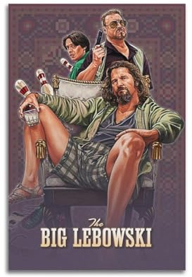 ZZLUUB Filmposter The Big Lebowski, 8 Poster, dekoratives Gemälde, Leinwand, Wandposter und Kunstdruck, moderne Familienschlafzimmer-Dekoration, Poster, 20 x 30 cm