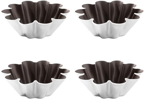 XuQiZZpp 4 moldes pequeños de aluminio para magdalenas, magdalenas, galletas, huevos, tartas, moldes de aluminio, herramienta para hornear cupcakes, huevos de grado alimenticio, herramienta de postre