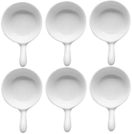 LALADEFIEE 6 pièces Lot de Coupelles Céramique avec Poignée pour Sauce Soja Ketchup et Vinaigre Bols Miniatures Ergonomiques pour Sauces Dressings et Accompagnements Style Artistique pour