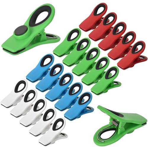 Clips de Fermeture Pour Sac Alimentaire, Clip Magnétique Frigo, Pinces en Plastique pour Tableau Magnétique, Réfrigérateur, Sachets de Chips, Notes, Photos, Magasin, Cuisine, Bureau