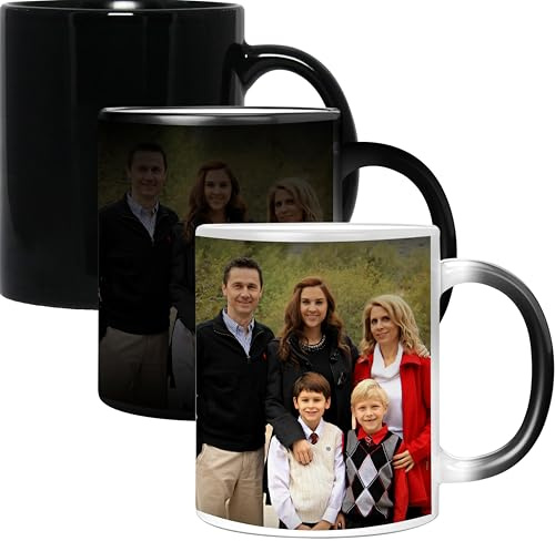 HALUMI Mug Magique Photo Personnalisé Tasse Céramique Personnalisable Idée Cadeau Noël Anniversaire Saint Valentin Souvenir Original 330ml 440ml