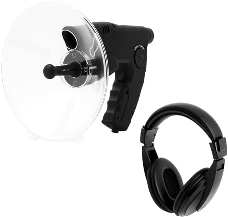 LKHDONG Microphone directionnel - Appareil d'écoute - 200 m - Avec casque - Microphone parabolique - Grossissement 8X - Amplificateur sonore pour observation des oiseaux en plein air