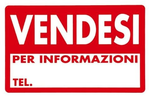 Dodici® Cartello VENDESI in PVC 30x20 cm - Segnaletica in Plastica Bianca e Rossa ad Alta Visibilità - Resistente a UV e Intemperie - Con 4 Fori per Montaggio Facile