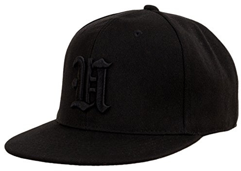 4sold Barn snapback-keps med upphöjd 3D svart broderi bokstav basebollkeps hip-hop keps hatt huvudbonad