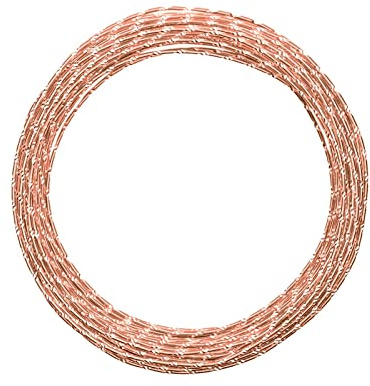 Vaessen Creative Basteldraht und Schmuckdraht 30 m x 2 mm Orange Copper – Flexibler Draht mit Diamantschliff Aufdruck zum Basteln für Blumenkranz, Scmuckherstellung und Modellbau