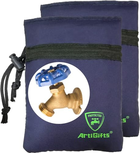 ArtiGifts Pro Outdoor Lot de 2 Housses de protection pour robinet d’eau,housses de protection contre le gel d’hiver, 15 x 19,6 cm (l x H)