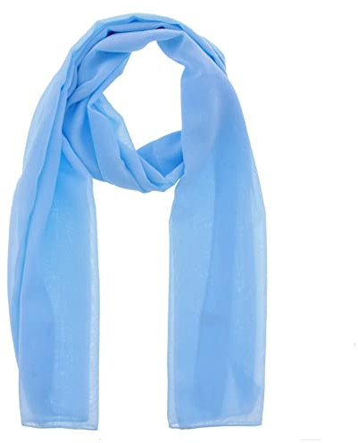 WESTEND CHOICE Damen Chiffon Schals Frauen Plain Hals Schal Weiche Headwrap Mädchen Kopftuch Sheer Wrap frauen Schals & Wraps 150x45 cm, hellblau, One size