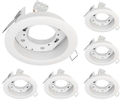 ledscom.de 6 pcs. recessed Ceiling Light ZOBE II, White matt, Round, 107mm Ø, 1x GX53 max. 25W